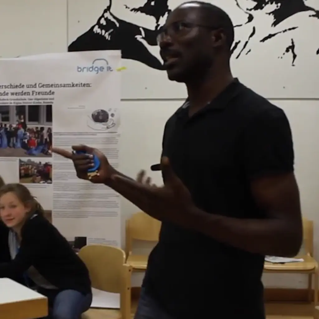 Foto von einem Vortrag zum Spiel.