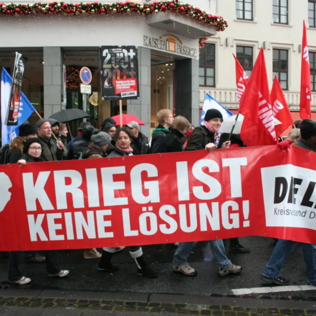 Mitglieder der Linken bei einer Demo gegen den Afghanistaneinsatz 2011